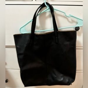 Black pleather tote